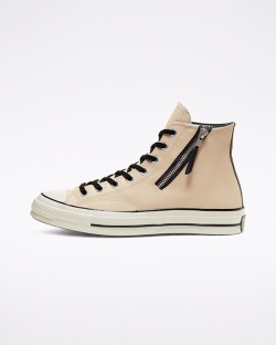 Converse Leather Side Zip Chuck 70 Férfi Magasszárú Fekete | MULIPOD-HU